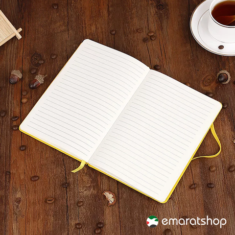 Olmecs PU Soft Leather Covered Notebook With Elastic Strap - Yellow