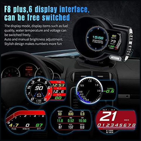 F8 Universal Car Head Up Digital Display OBD Speedometer