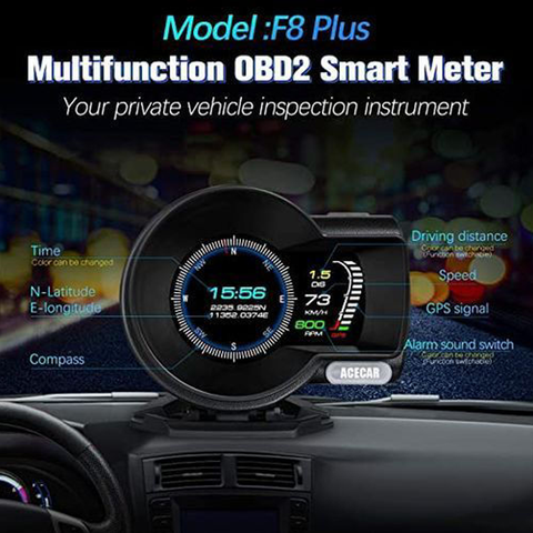 F8 Universal Car Head Up Digital Display OBD Speedometer