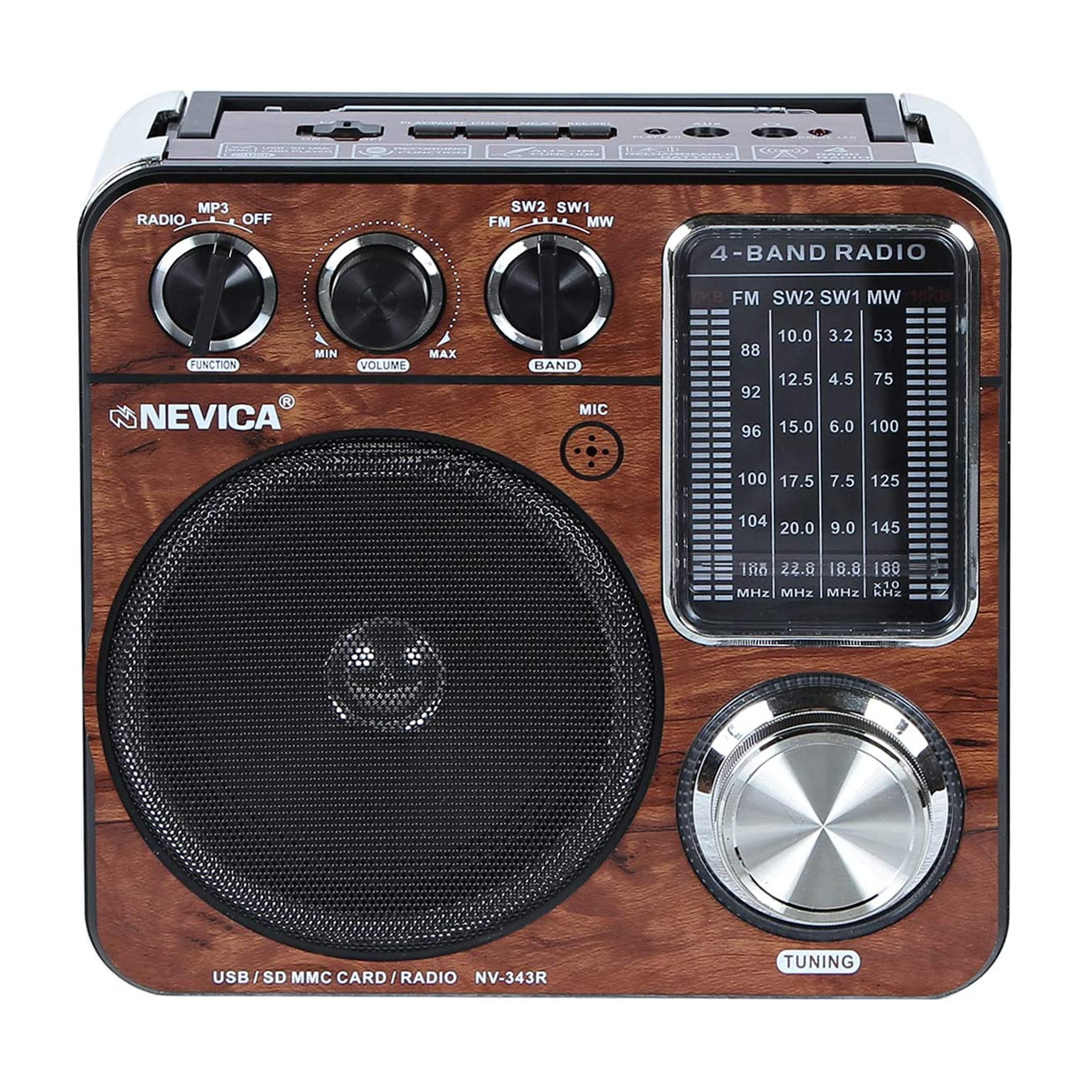 Nevica NV-343R Rechargeable Radio - Brown