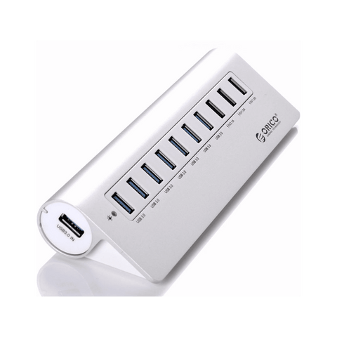 Orico M3h73p Aluminum 7-port Usb3.0 Hub With 3 Charging Port - Silver