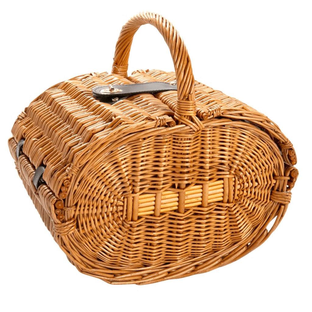 Willow Picnic Basket with Dining Tools for 2 People (Brown)