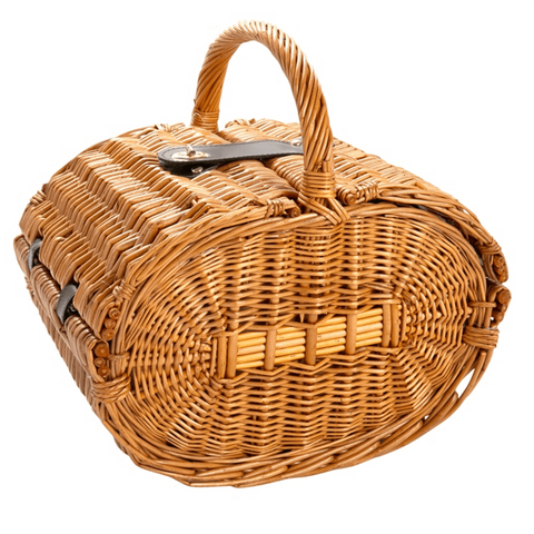 Willow Picnic Basket with Dining Tools for 2 People (Brown)