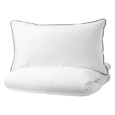 Quilt cover and pillowcase, White & Grey 150x200/50x80 cm - KUNGSBLOMMA