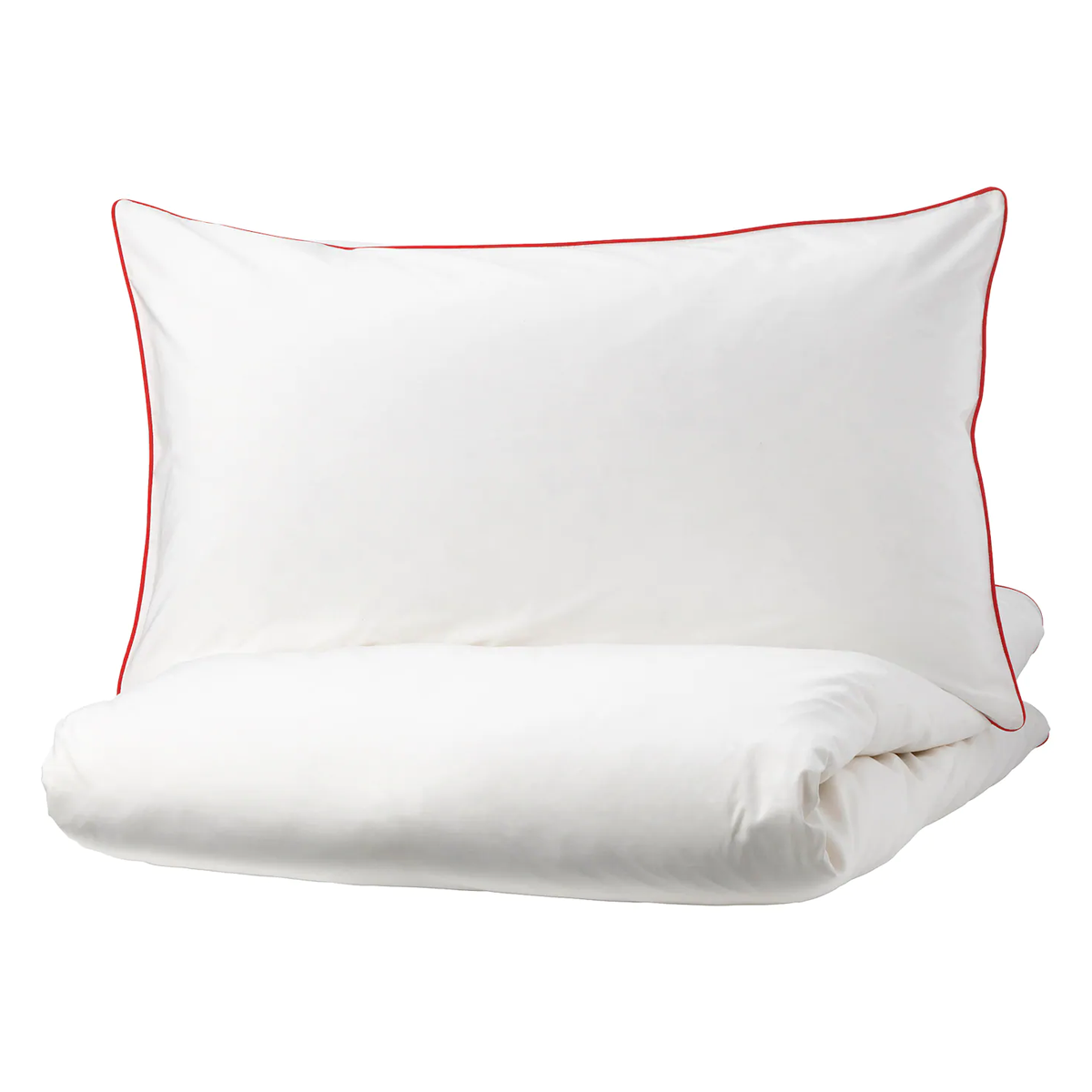 Quilt cover and pillowcase, White & Red 150x200/50x80 cm - KUNGSBLOMMA