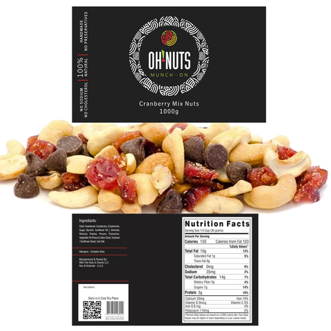 OH!NUTS Cranberry Mixed Nuts 1000g