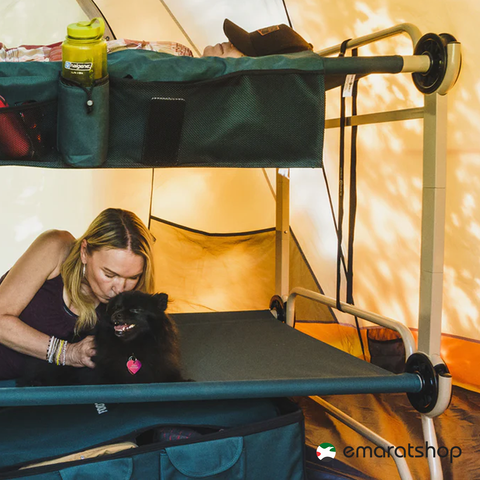 Disc-O-Bed XL with Organizers Includes Height Extension & Foot Pads - Blue