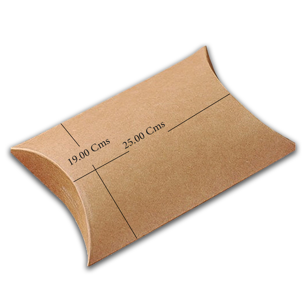 Willow Brown kraft Paper Pillow Box 25x19Cms - (12 Pcs Pack)