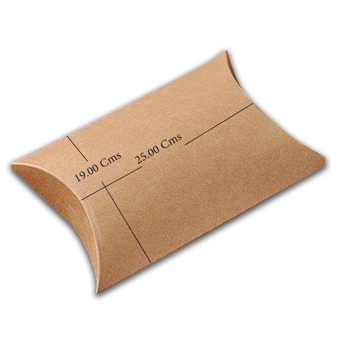 Willow Brown kraft Paper Pillow Box 25x19Cms - (12 Pcs Pack)