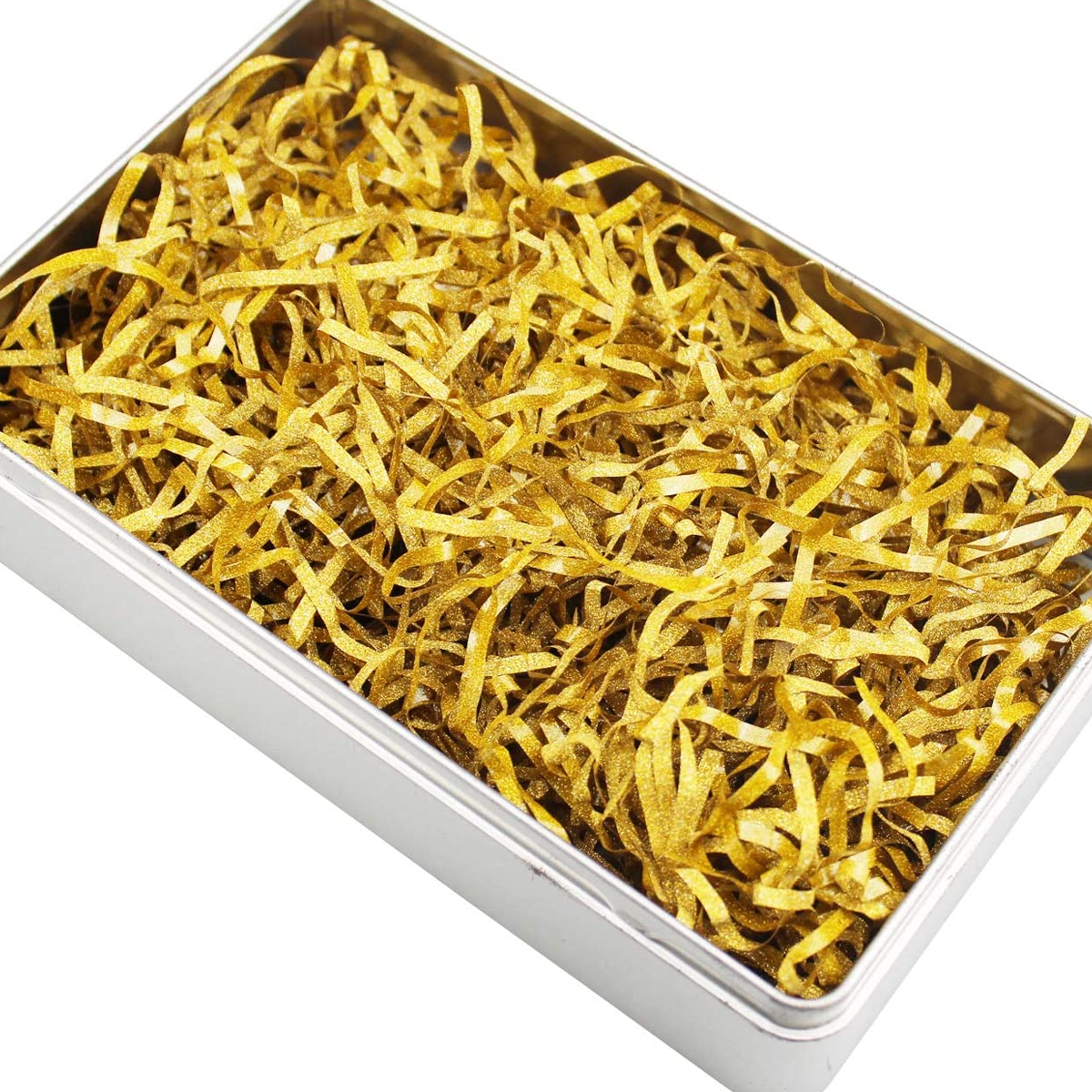 Red Glitter Raffia Paper Shreds & Strands Shredded Confetti for Basket Filling - WILLOW