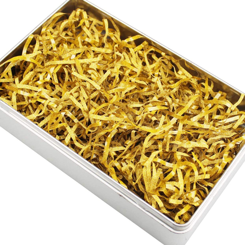 Gold Glitter Raffia Paper Shreds & Strands Shredded Confetti for  Basket Filling - WILLOW