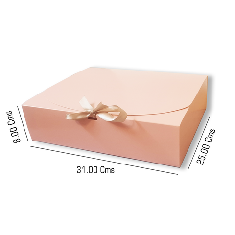 Silk Ribbon Closure Design PINK Kraft Gift boxes (31x25x8 Cms) 10Pc Pack - WILLOW