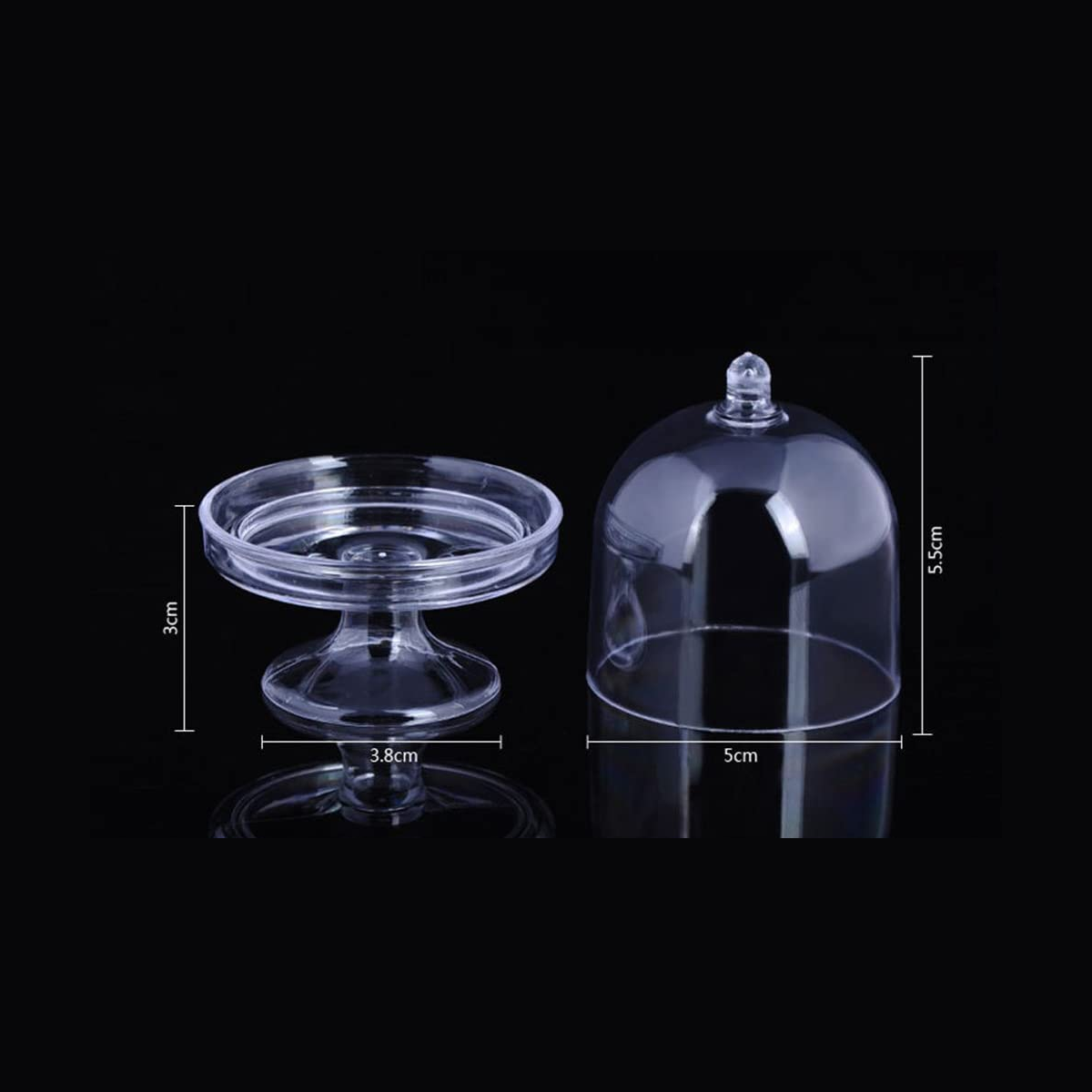 6pcs Mini Cake Stand Shape Candy Box Transparent Tray Modeling Sugar Holder Wedding Favor Boxes Party Supplies
