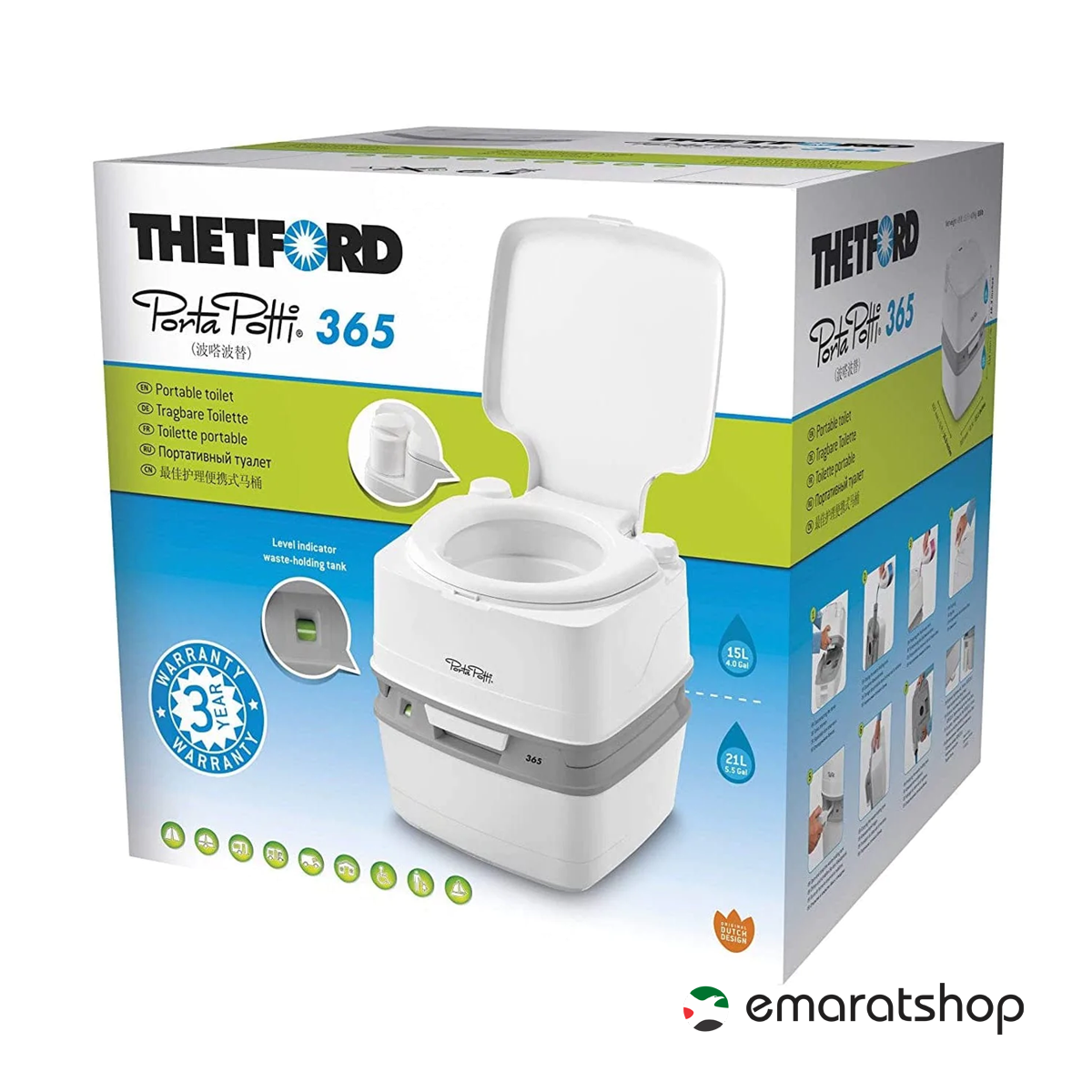 Tragbare Toilettenmarke Thetford Porta Potti 145 für den Campingplatz Tragbare Toilettenmarke Thetford Porta Potti 145 für den Campingplatz
