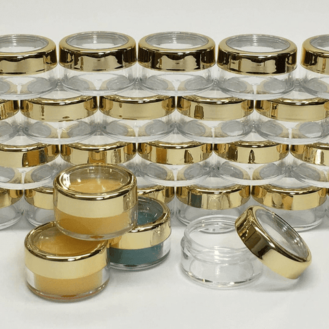 Empty Beauty Lip Balm Containers -10 Gram Gold Lid 24 Pcs