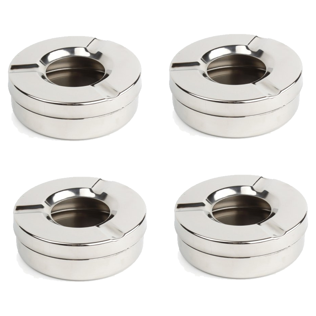 Olmecs Stainless Steel Round Ashtray  (4Pc Pack)