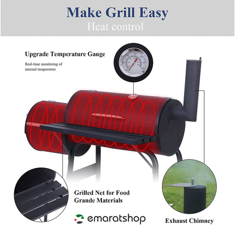 BBQ Grill Smoker Portable Camping Barbecue Cooker Outdoor Cooking