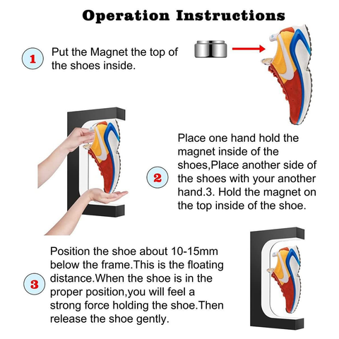 Levitating Shoe Display Stand, Floating Sneaker Stand with Remote 16 Colors LED Light Rotating Magnetic Levitation