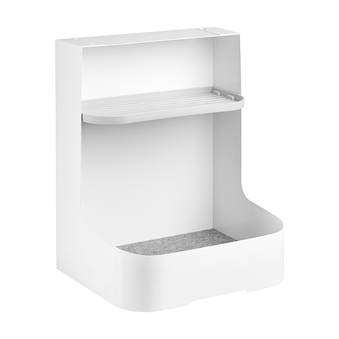 Under Desk Storage Rack with Accessory Shelf, Workspace Desk Organizer By Navodesk (White)