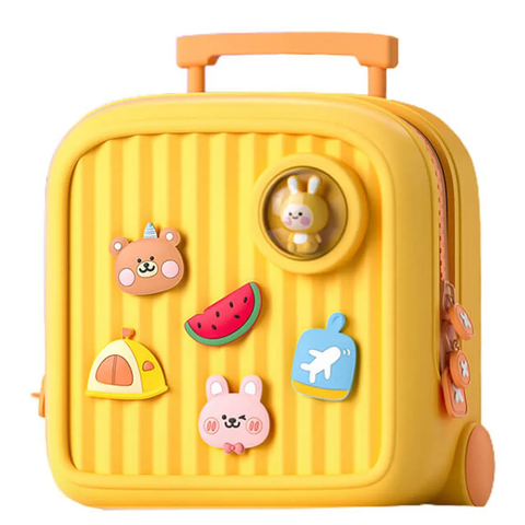 Emma Mini Trolley Bag with Removable Trinkets - Yellow