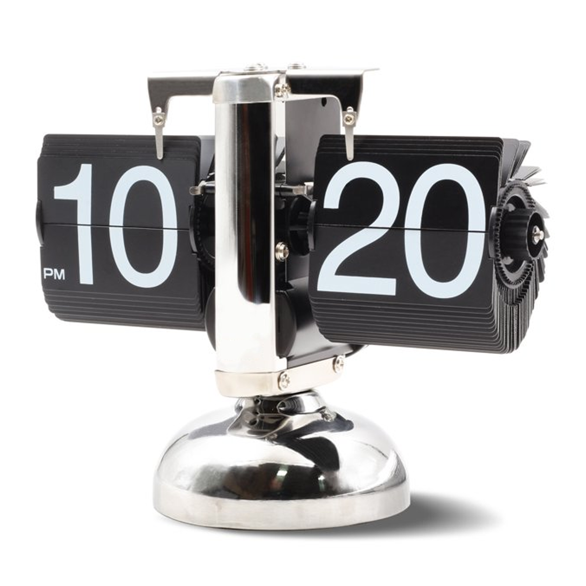 Olmecs Retro Vintage Flip Desk Clock Home Décor Ideal for Home Office - White