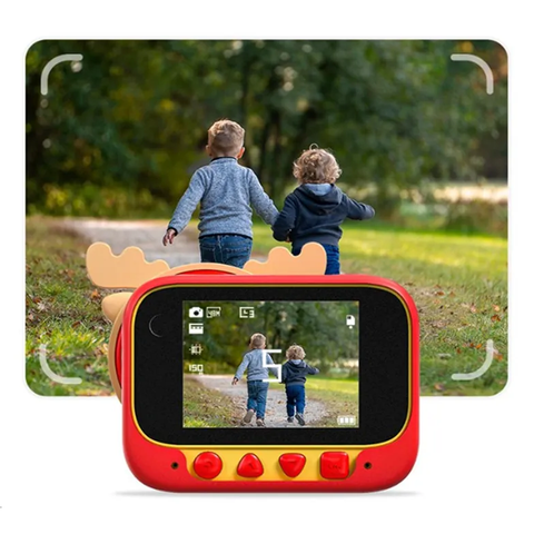 Emma Cute 2.4inch Rechargeable Children 4800W Dual Lens HD Mini Digital Camera - Moose