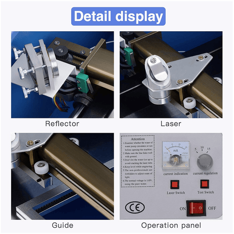 DIY Engraving Machine 40W CO2 with USB Port Only for Windows System 12x8" Blue