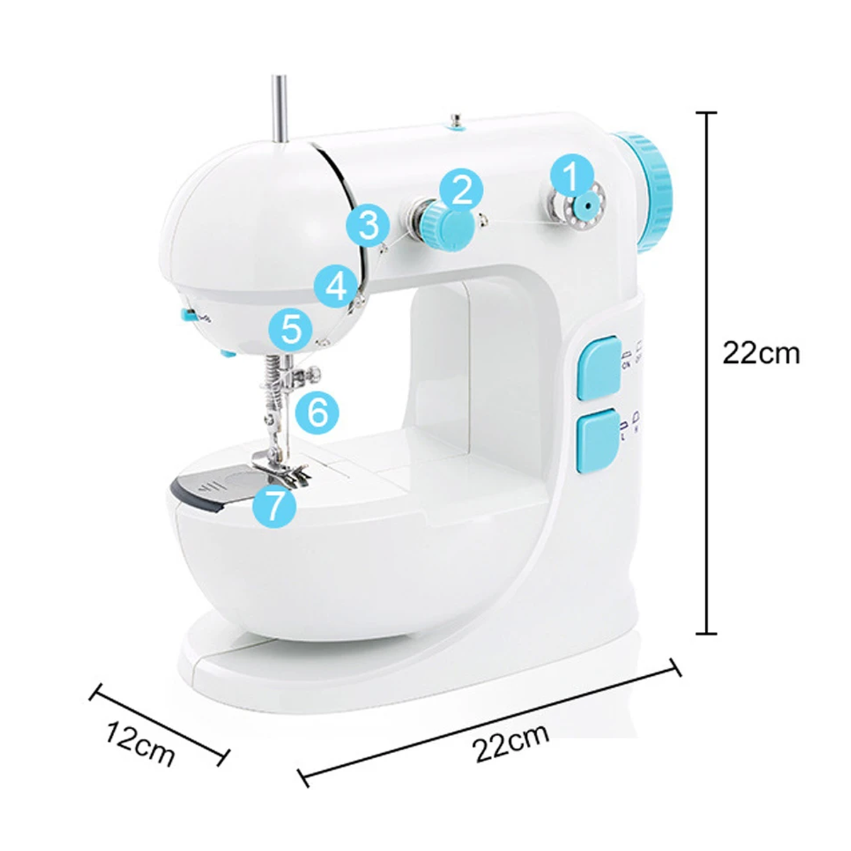 Mini Sewing Machine Household Multifunctional Speed Free-Arm Crafting Mending Machine - A