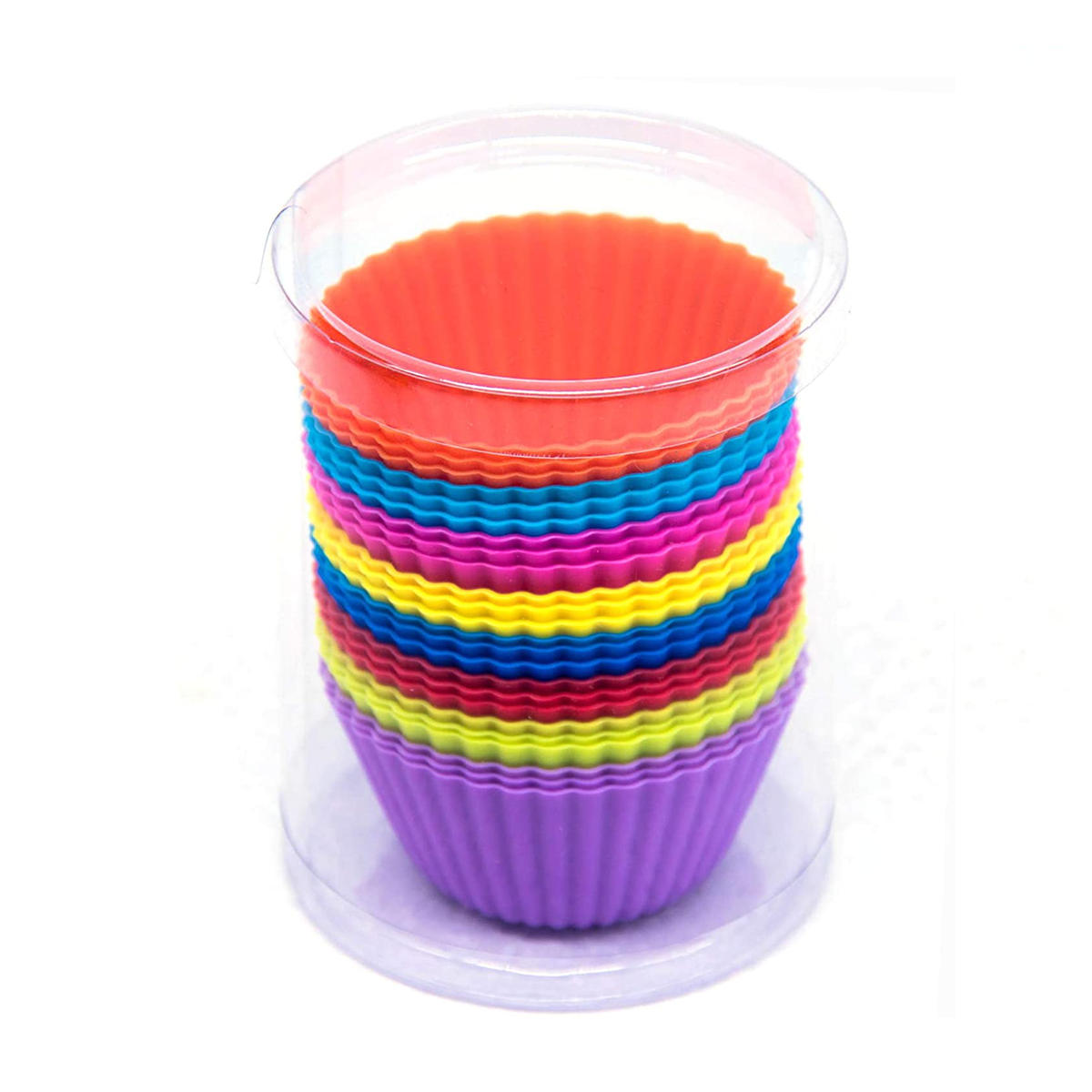 12 Pieces Round Shaped Silicon Cake Baking Molds / Muffin Cup - WILLOW