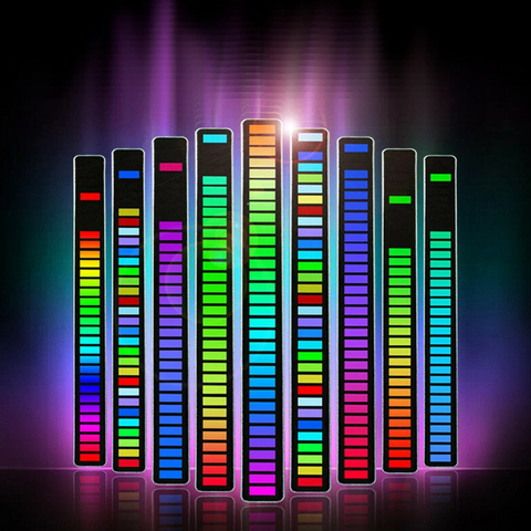 32 Bit Music Level Indicator Aluminum Bar Voice Sound Control Audio Spectrum RGB Light LED