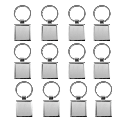 Olmecs Promotional Square Shaped Metal Keychain (12 Pc Pack)