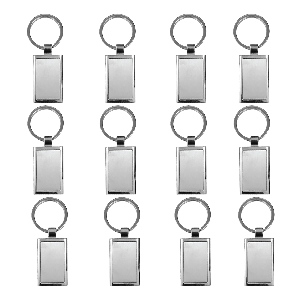 Olmecs Promotional Rectangle Shaped Metal Keychain (12 Pc Pack)