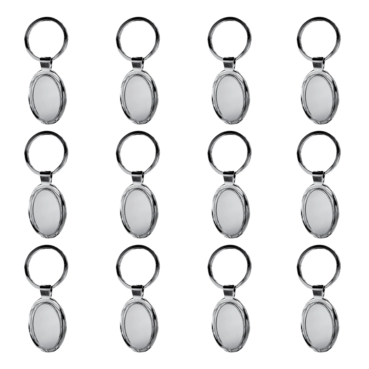 Olmecs Promotional Oval Shaped Metal Keychain (12 Pc Pack)
