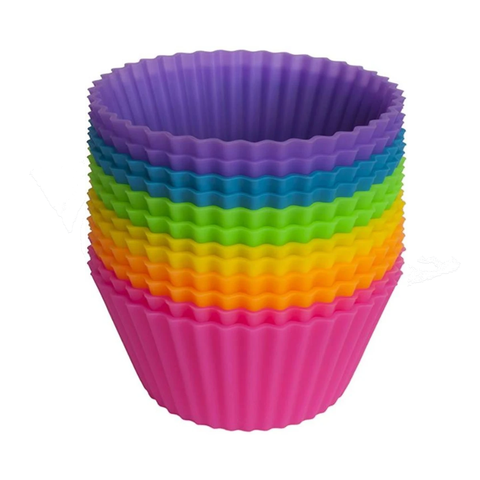 Reusable Silicone Baking Cups Multicolour - Set of 12