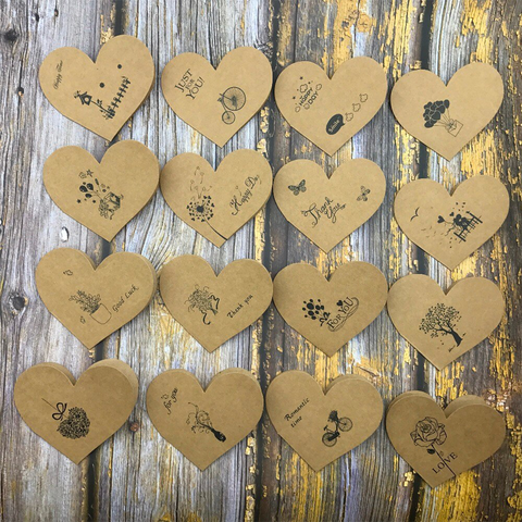 Heart Shaped Thankyou Card 96 Cards 16 Designs x 6 Pcs lot