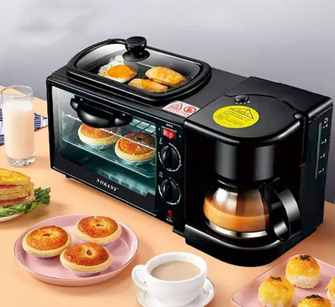 SOKANY  3 in 1 Breakfast Machine, Non-Stick Griddle, Oven Tray,Coffee Maker - SK-145