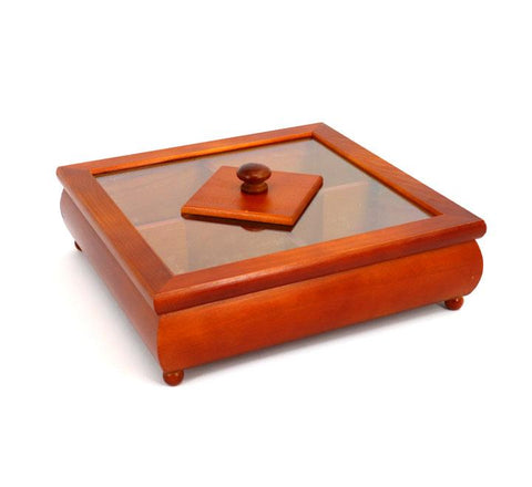 Square Wooden Candy Tray 5 Section