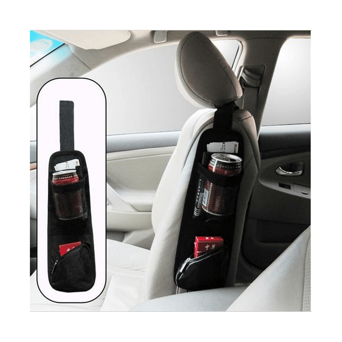 Car Hanging Storage Bag Car Organizer Auto Vehicle Seat Side Bag Pocket - SquareDubai