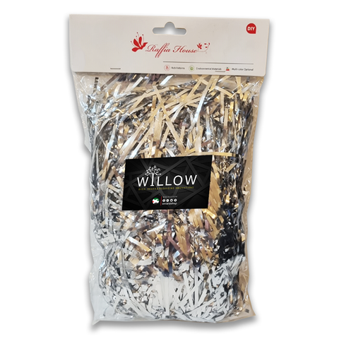Red Glitter Raffia Paper Shreds & Strands Shredded Confetti for Basket Filling - WILLOW