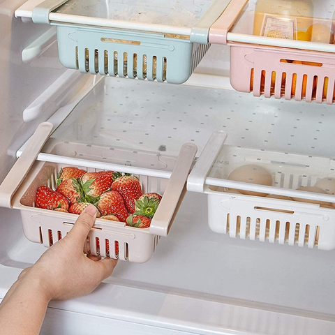Retractable Fridge Drawer Organizer, Refrigerator Storage Box (4pcs)