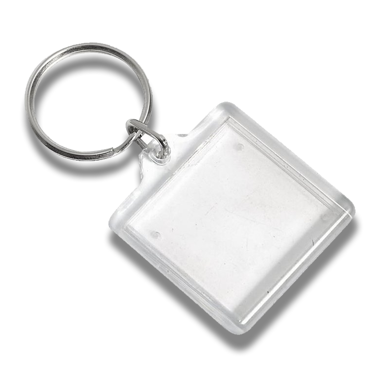 50 Pcs Clear Acrylic  Keychains Snap-In Photo Picture Frame Square (3.5X3.5 Cms)