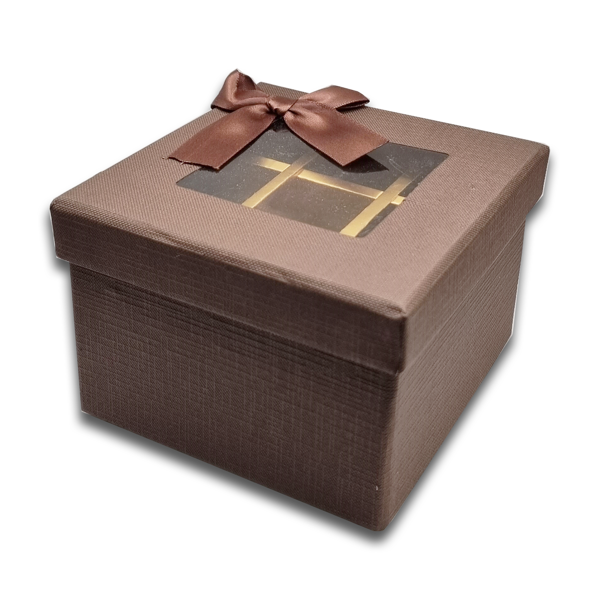 2Tier High Quality Empty Chocolate Gift Box 18 Cavities (12x12x8 Cms) 6Pc Pack - Brown