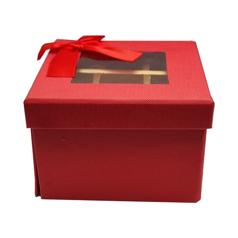 2Tier High Quality Empty Chocolate Gift Box 18 Cavities (12x12x8 Cms) 6Pc Pack - Red