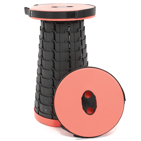 Telescopic Plastic Stool Shrinkable Camping Fishing Garden Folding Chair - BLACK