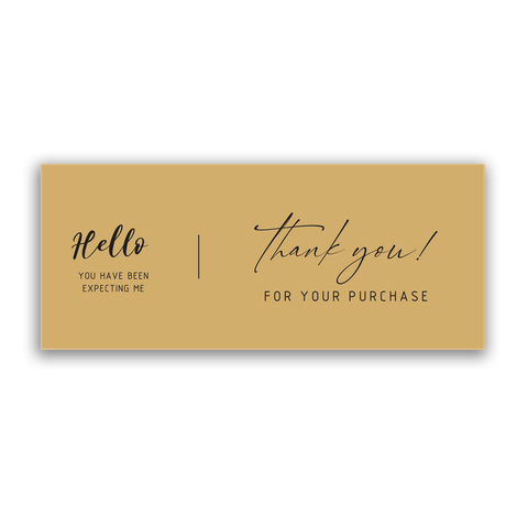 Willow 50Pc Pack Thank You For Your Purchase StickerFor Box (15.5x6.5Cms) - Golden Yellow