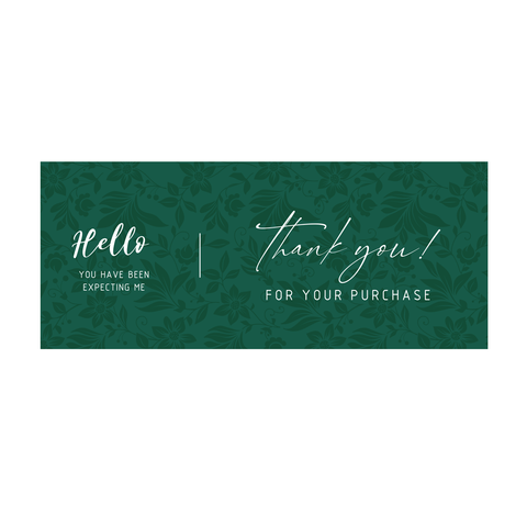 Willow 50Pc Pack Thank You For Your Purchase  Sticker For Box (15.5x6.5Cms) - Mint Green