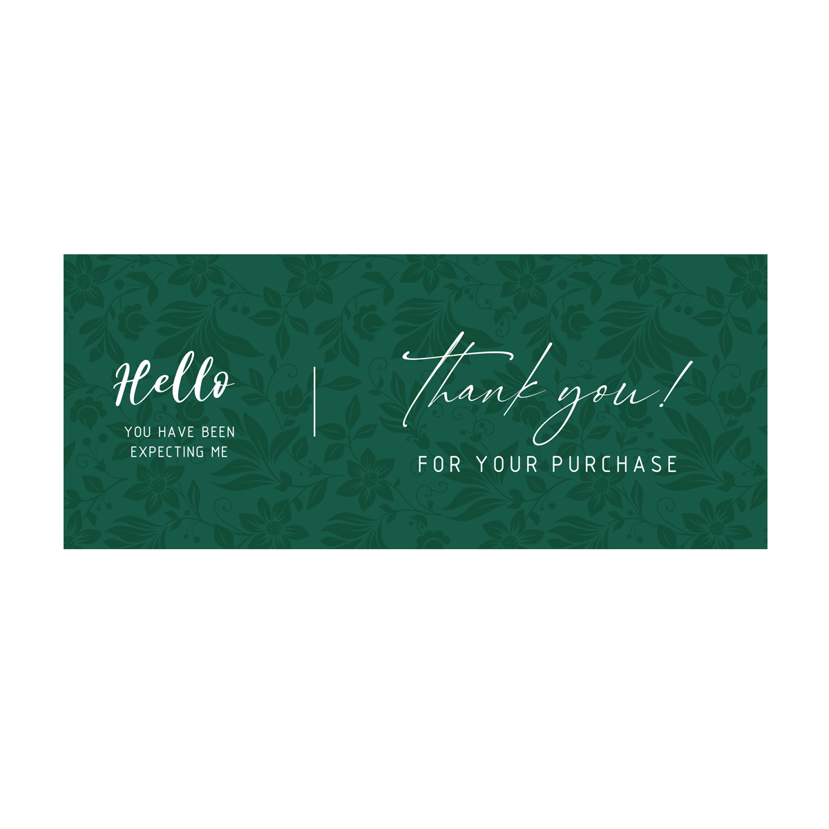 Willow 50Pc Pack Thank You For Your Purchase Sticker For Box (15.5x6.5Cms) - F Green