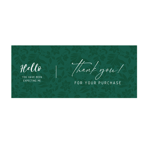 Willow 50Pc Pack Thank You For Your Purchase Sticker For Box (15.5x6.5Cms) - F Green