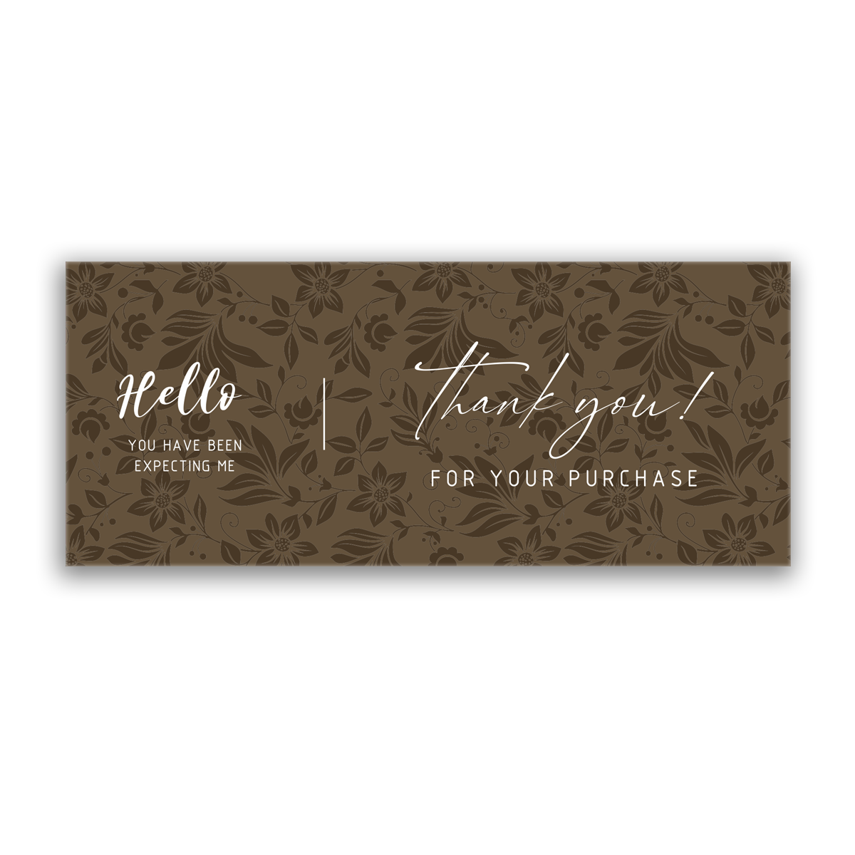 Willow 50Pc Pack Thank You For Your Purchase Sticker For Box (15.5x6.5Cms) - F Brown