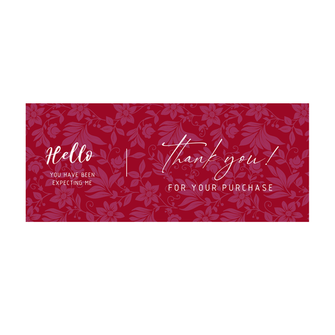 Willow 50Pc Pack Thank You For Your Purchase Sticker For Box Support (15.5x6.5Cms) - Gold